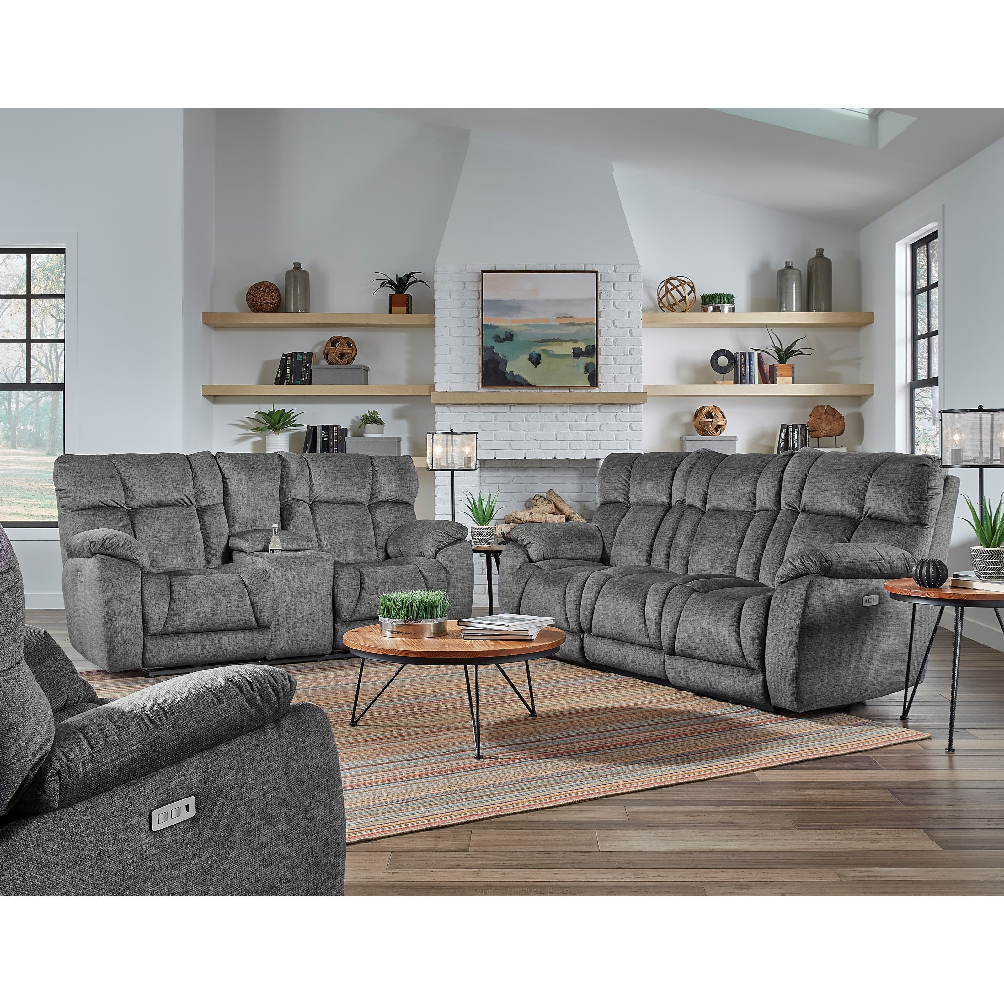 Double Reclining Sofa w/ Dropdown Table